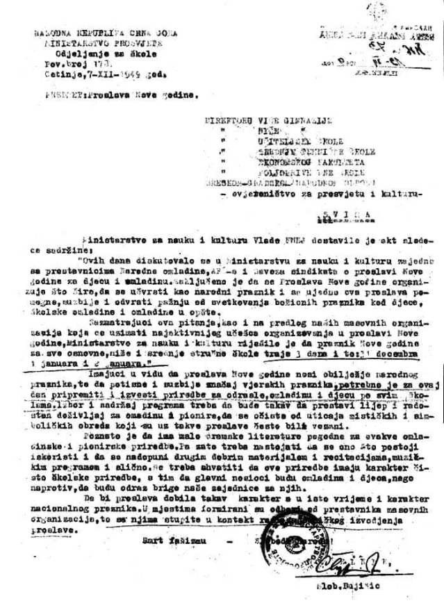 Документ из 1945. – Комунисти су наметнули Нову Годину да би одвратили народ од празновања Божића